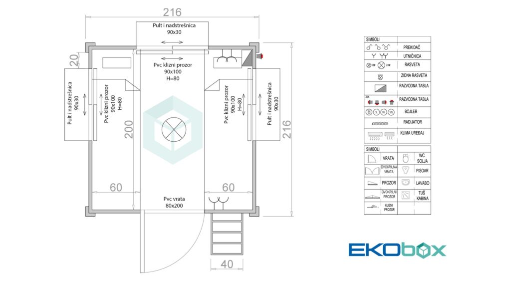 EKObox lovska koča - načrt